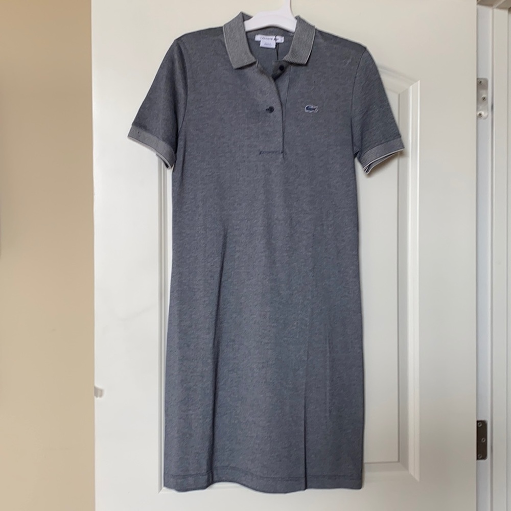 Lacoste heathered navy blue polo dress Sz 36